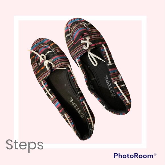 Steps Canvas Womens Flat Shoes - Picture 2 of 3